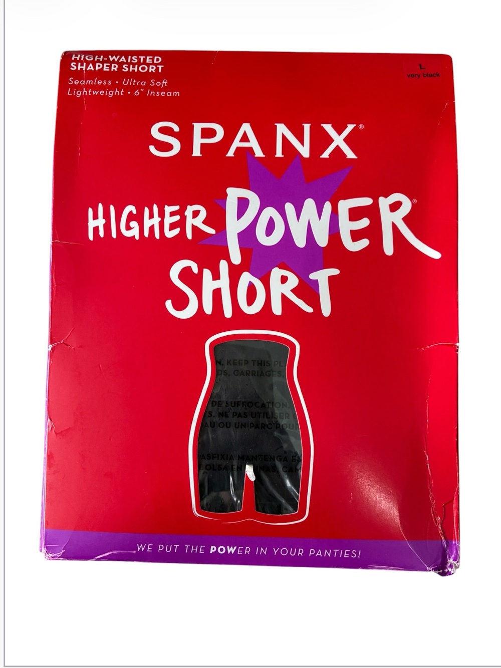 Spanx NWT Women's Higher Power Short Black Shaper Shorts Size Large NEW